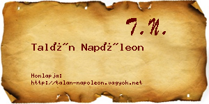 Talán Napóleon névjegykártya